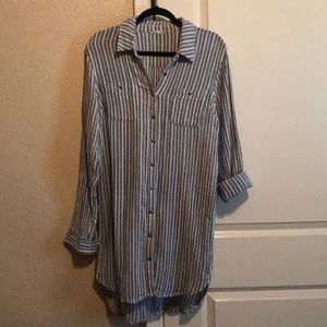Long sleeve button up dress
